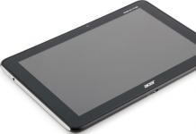 Tablet tablet Acer Iconia.  Tablet Acer terbaik.  Rupa, bahan, elemen kawalan, pemasangan